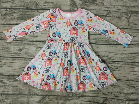 Baby Girls Farm Long Sleeve Twirl dresses