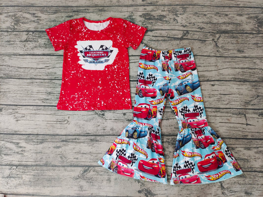 Baby Girls Red car racing bell pants clothes sets