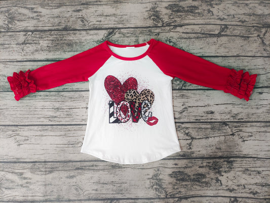 Baby Girls Love Hearts Long Sleeve shirts tops