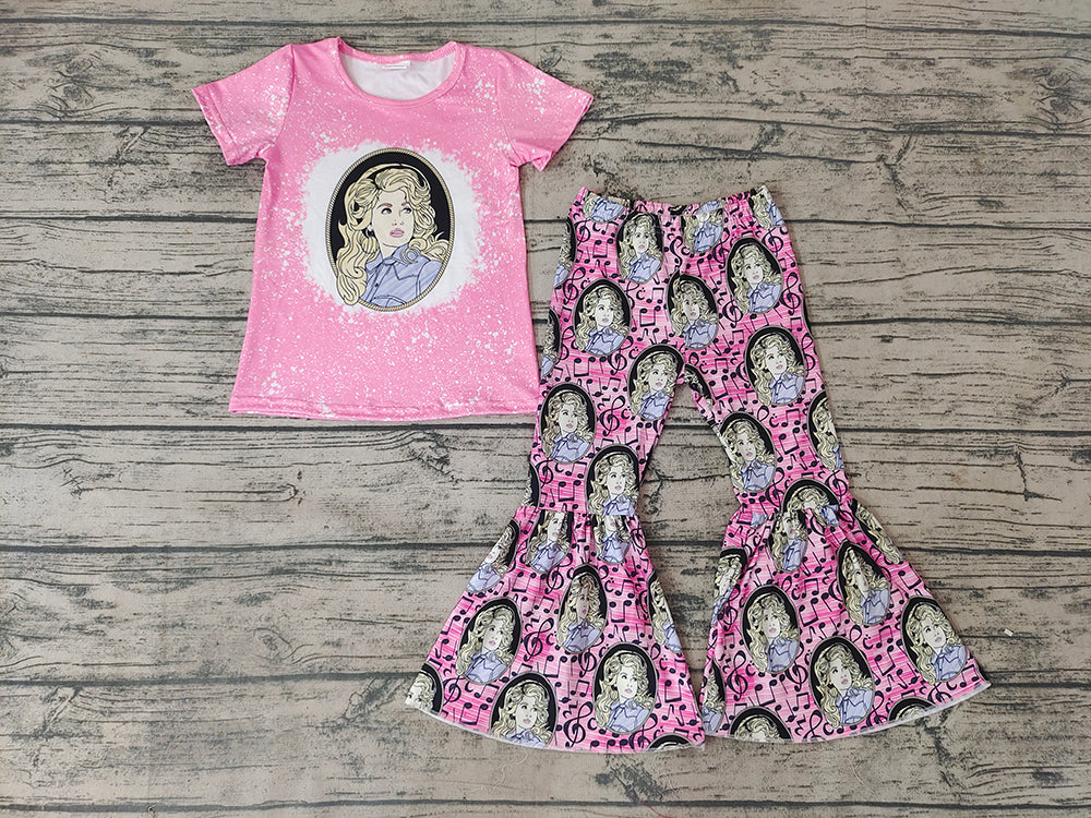 Baby Girls Singer Music Pink Bell Pants sets