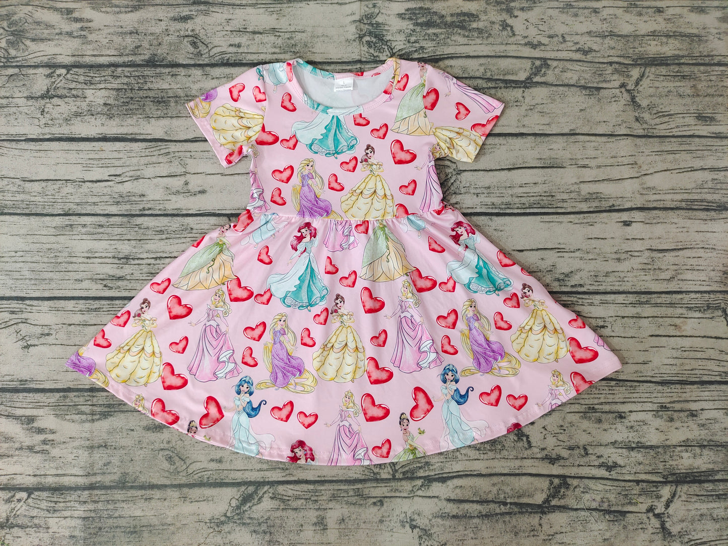 Baby Girls Princess short sleeve Twirl knee length dresses