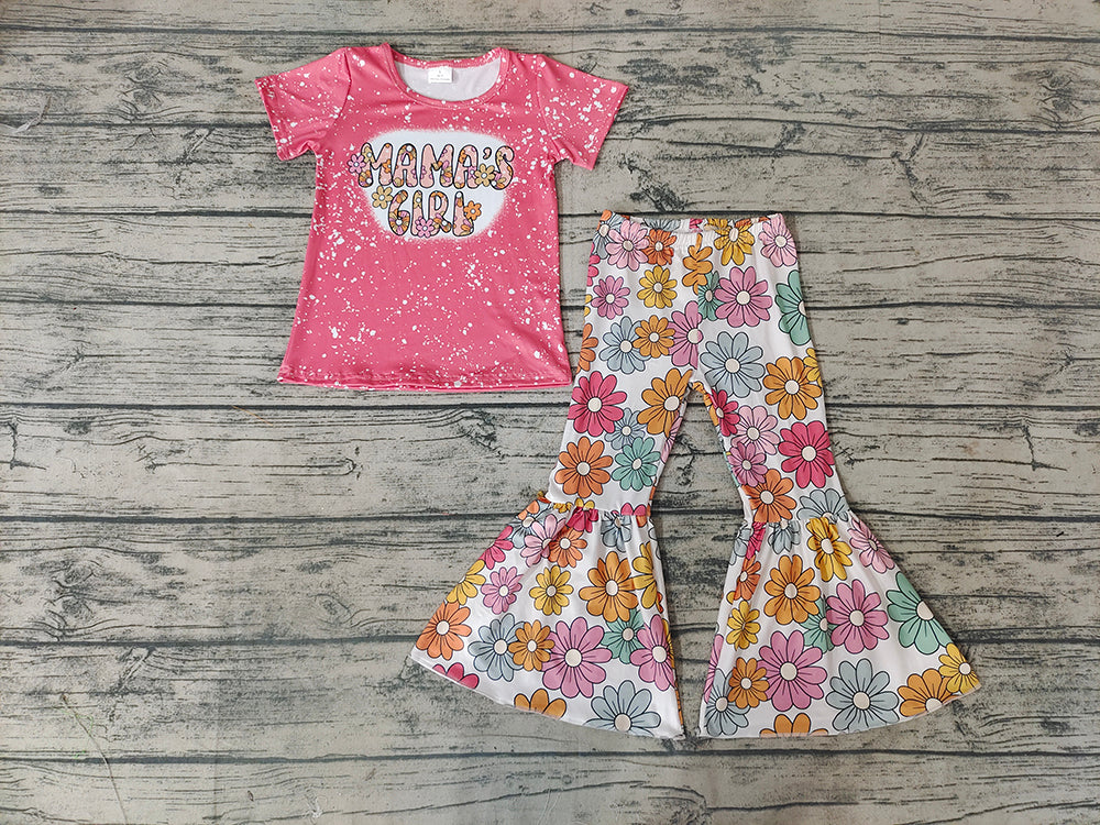 Baby Mama's Girl Flowers Bell Pants sets