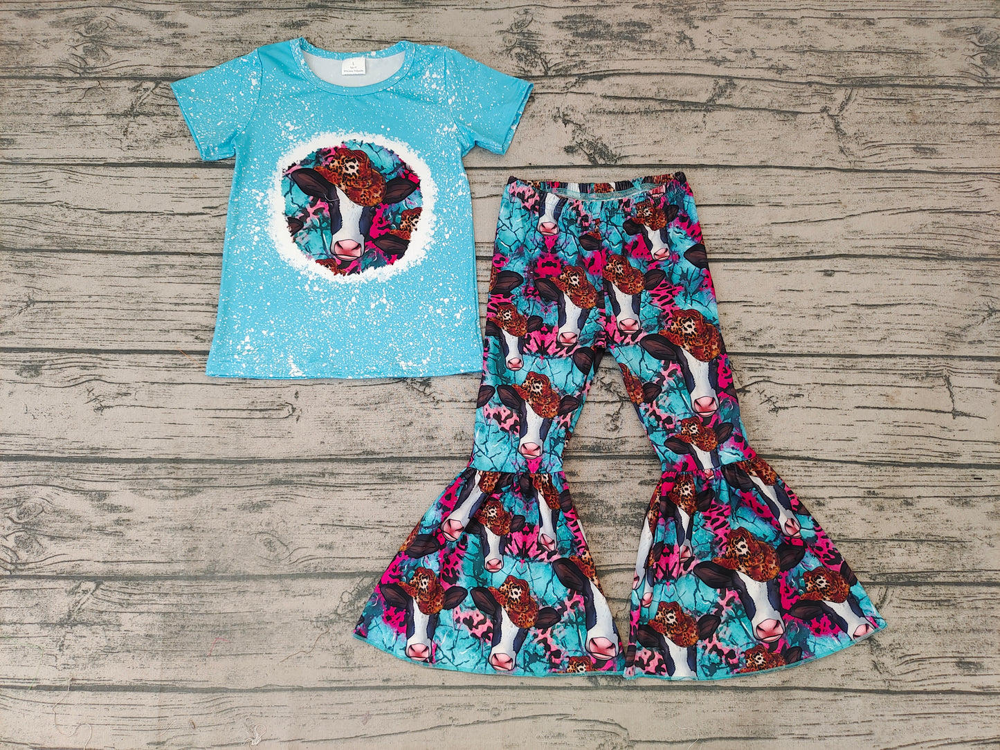 Baby Girls Cow Blue Pants sets