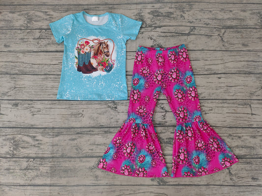 baby Girls Horse Western Bell Pants sets