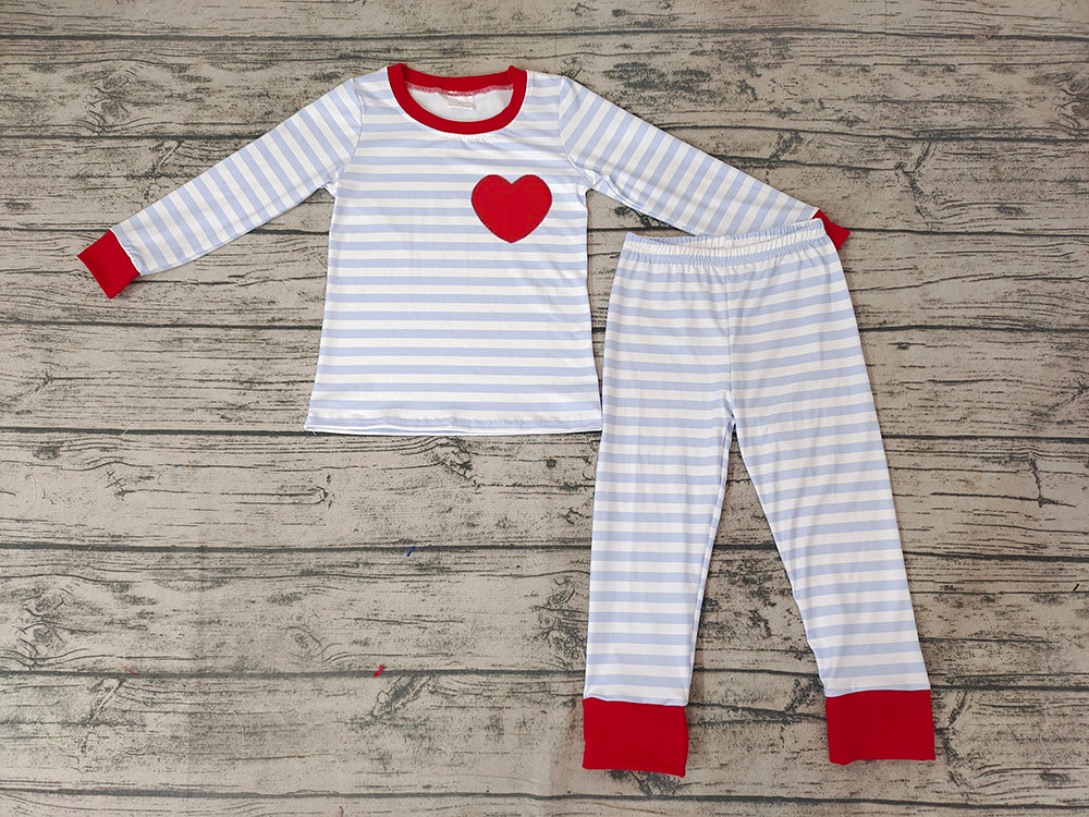 Baby Boys Valentines Heart Stripe Pajamas clothes sets