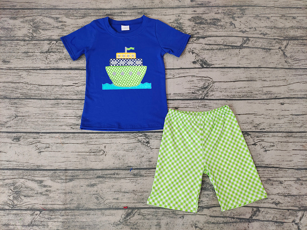 Baby Boys Boats summer shorts sets