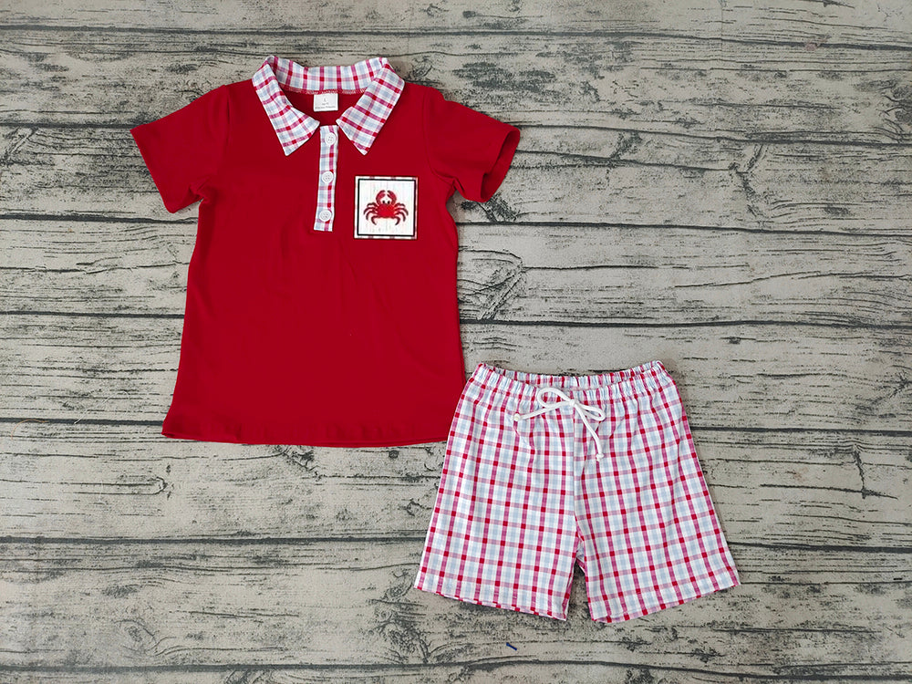 Baby Boys Crab Red shorts sets