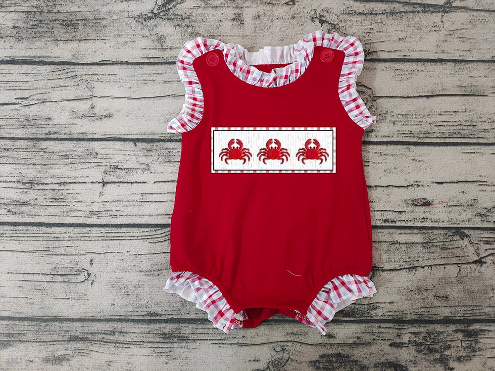 Baby Girls Summer Crab rompers