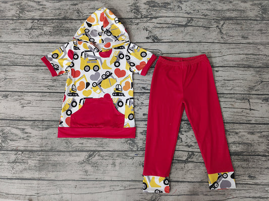 Baby Boys Valentines Tractor Pants sets