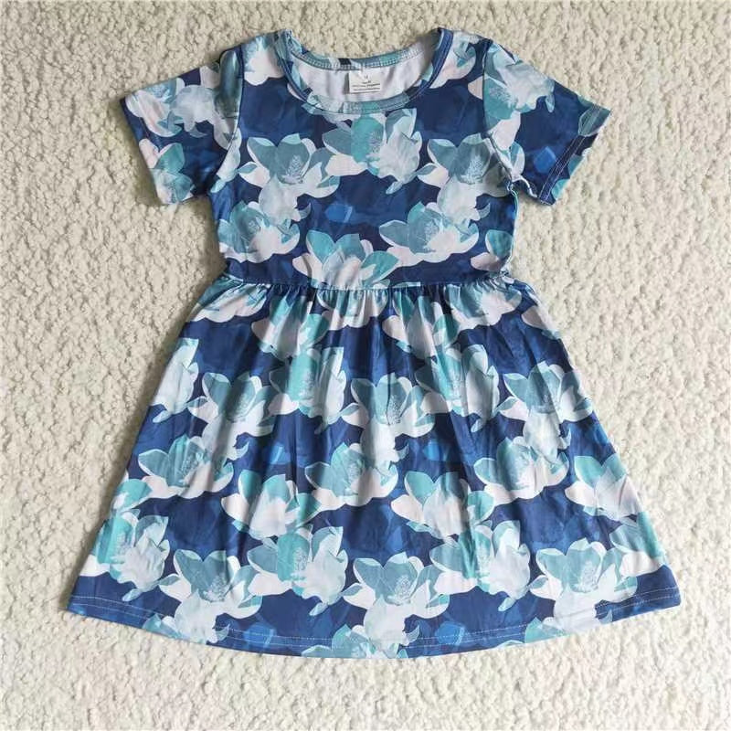 Baby girls white blue milk silk dresses 221130