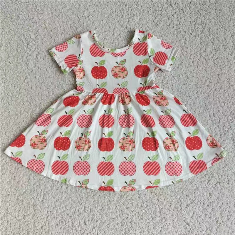 Baby girls apple tree short sleeve dress221205