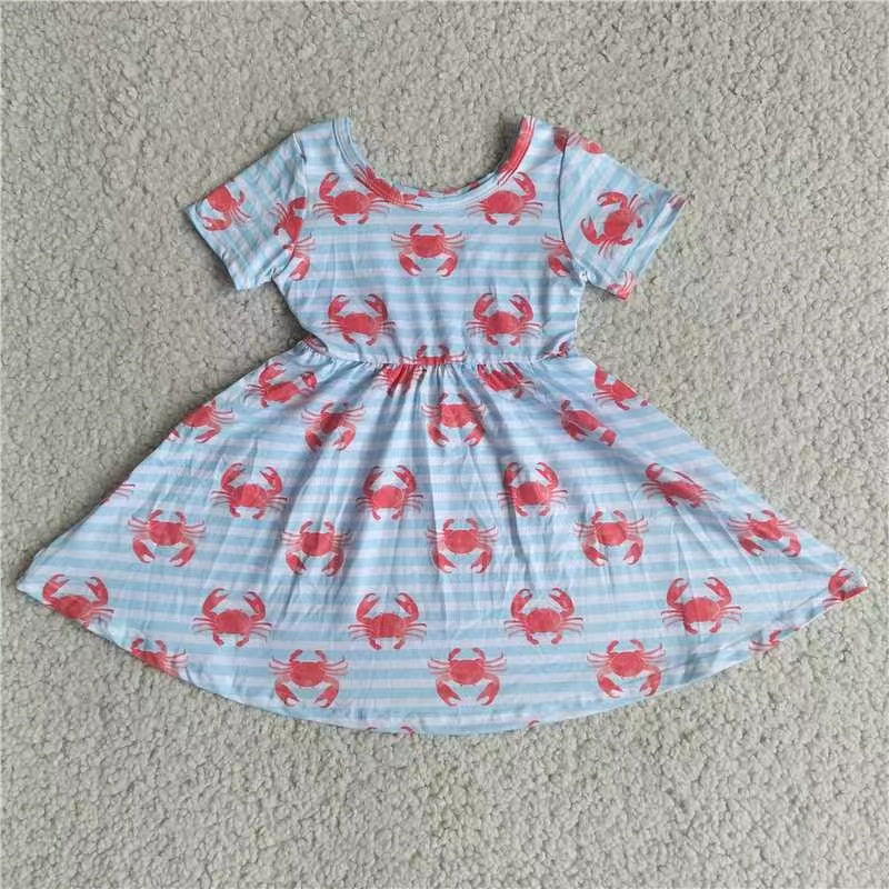 Baby girls crab short sleeve dress221205