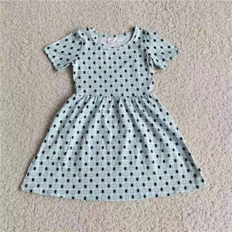 Baby girls black dots short sleeve dresses 221206