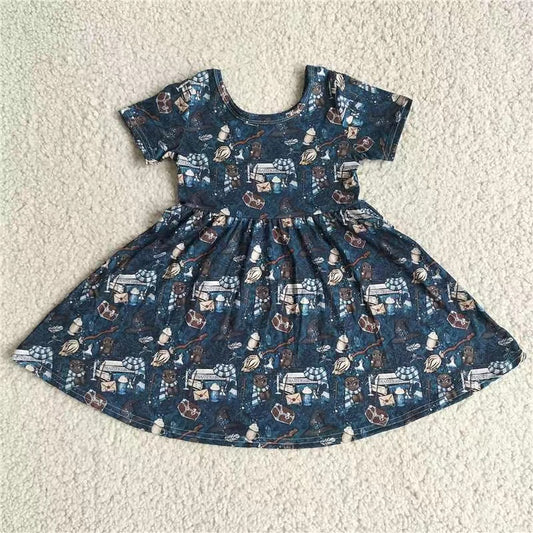 Baby girls magic short sleeve dresses 221206