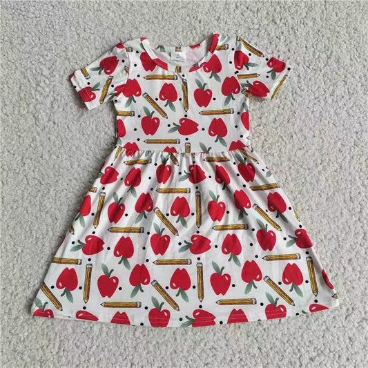 Baby girls apple short sleeve dresses 221206