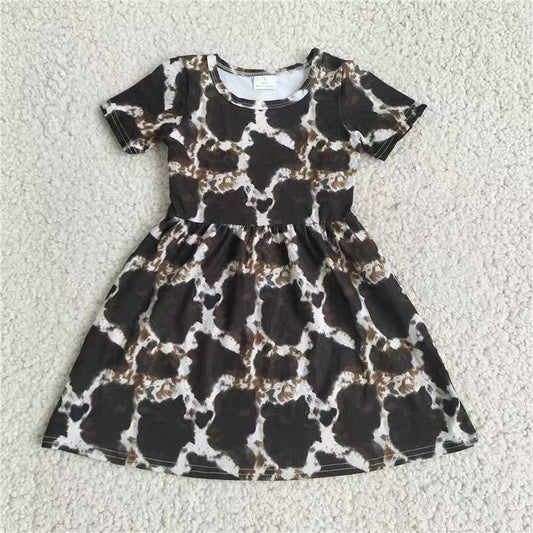 Baby girls animal print short sleeve dresses 221206