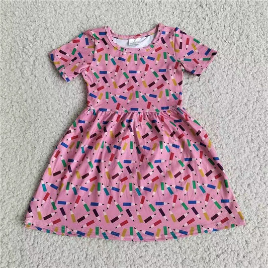 Baby girls pencil short sleeve dresses 221206