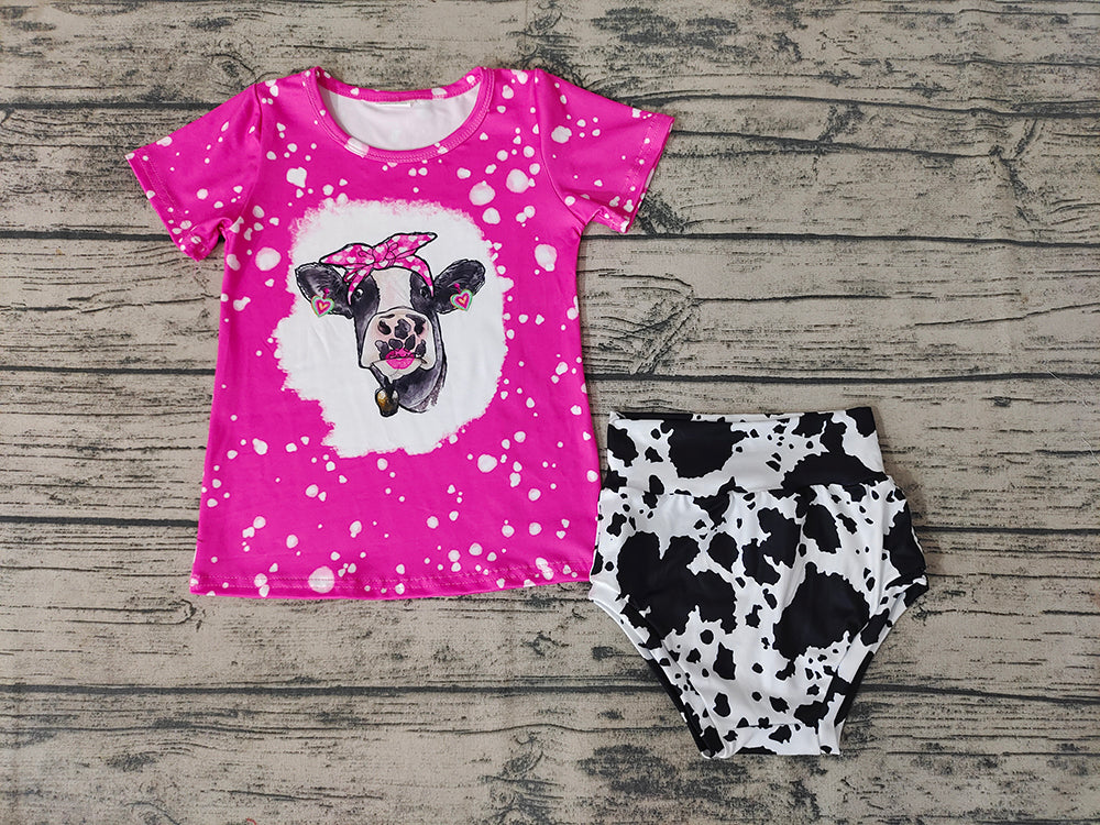 Baby Girls Cow Western Bummie Sets