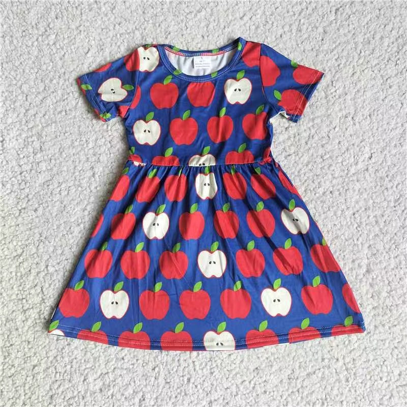 Baby girls apple short sleeve dresses 221208