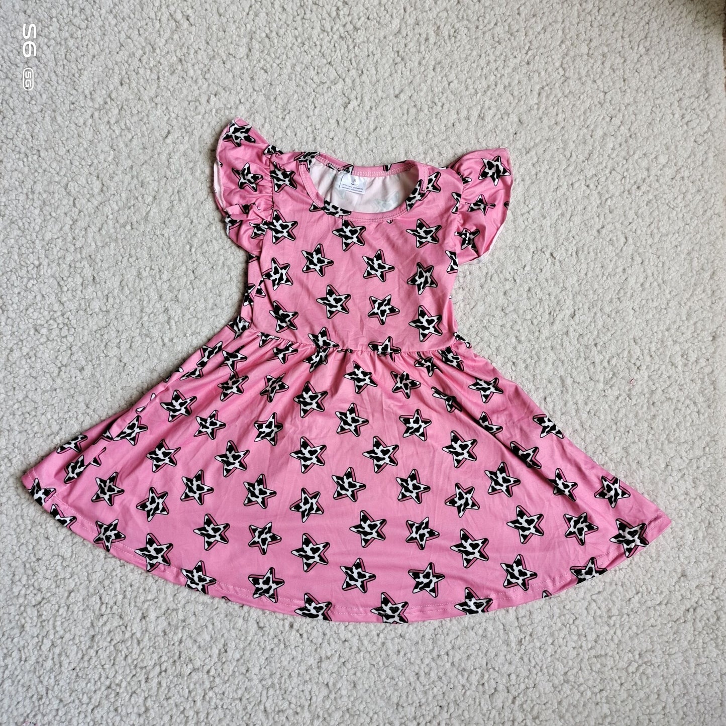 Baby girls pink stars twirl pearl dresses 221208