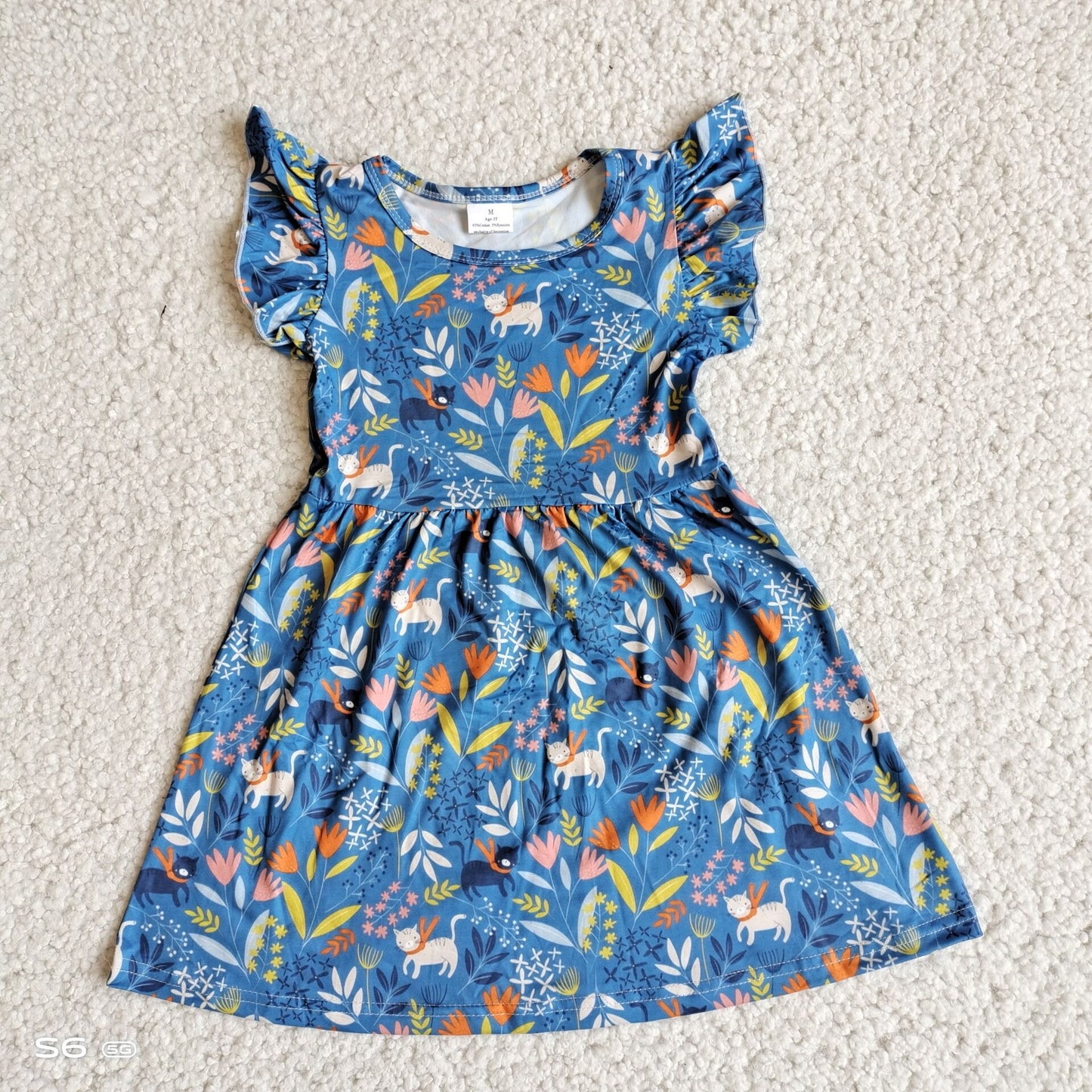 Baby girls blue rabbits pearl dresses 221208