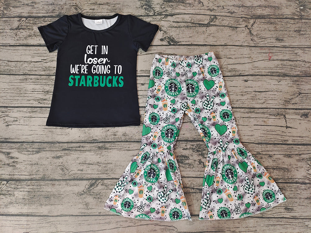 Baby Girls Coffee Bell Bottom Pants clothes sets