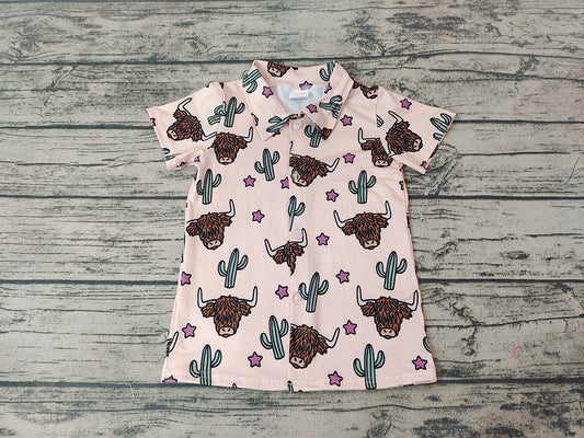 Baby boys Summer Cow Cactus button up shirts