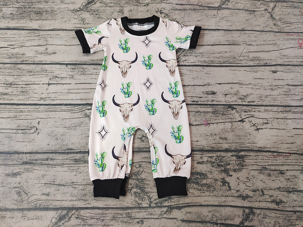 Baby Infant Cow Cactus Western rompers