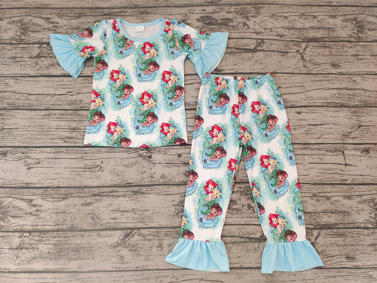 Baby Girls Mermaid Pajamas Pants clothes sets