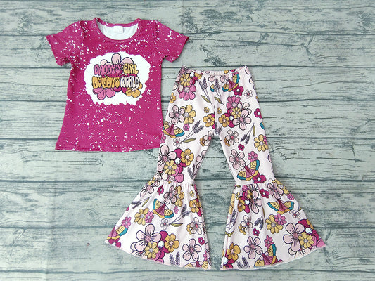 Baby Daddy's Girls Flower Bell Pants clothes sets