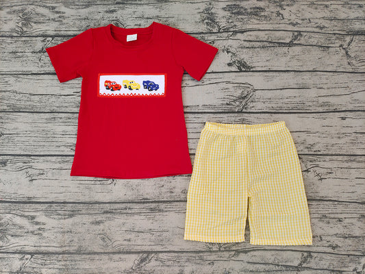 Baby Boys Car Red Summer Shorts Clothes Sets