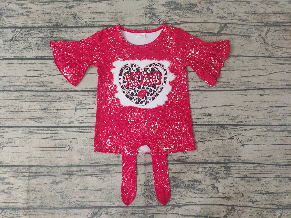 Baby Girls Valentines Red Leopard Hearts shirts tops