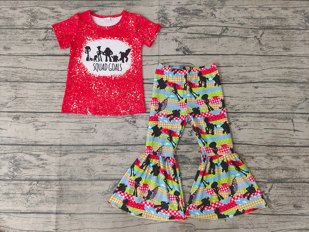 Baby Girls Cartoon Red Bell Pants sets