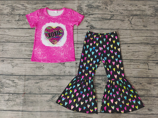 Baby Girls Valentines Hearts Bell Pants clothes sets