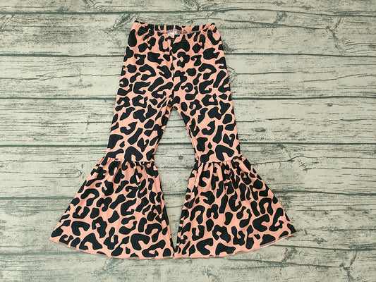 Baby Girls Western Leopard Bell Bottom Pants 9