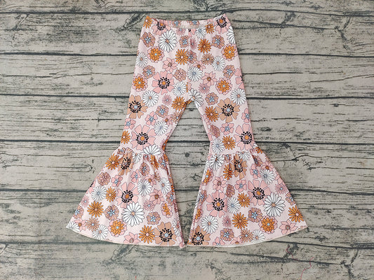 Baby Girls Western Small Flowers Bell Bottom Pants 7