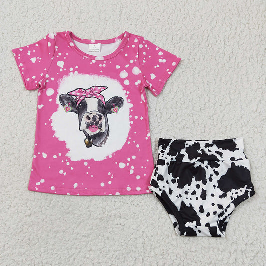 Baby Girls Cow Western Bummie Sets