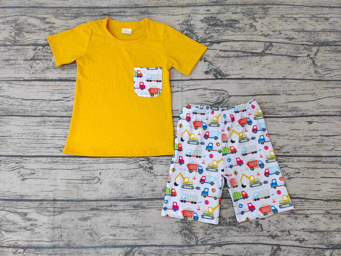 Baby Boys Excavator Pockets shorts sets