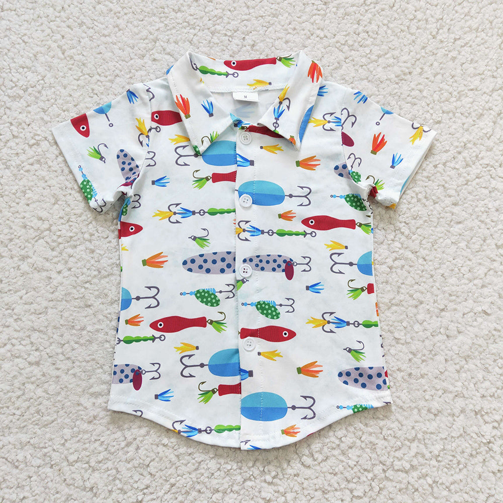 Baby Boys Fishing short Sleeve buttons shirts tops