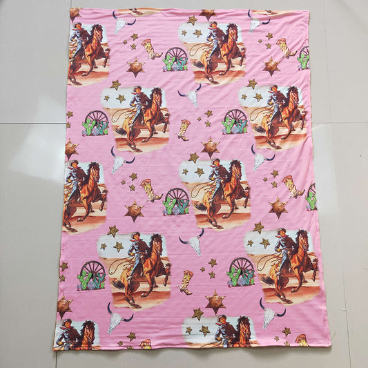 Baby Kids Western Pink Cowgirls blankets