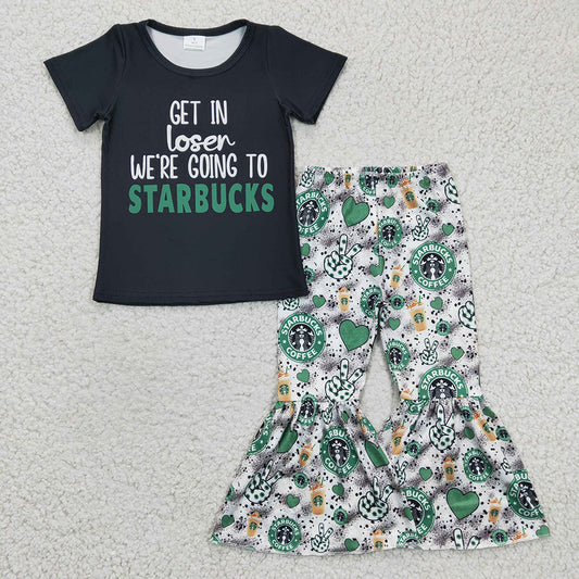 Baby Girls Coffee Bell Bottom Pants clothes sets