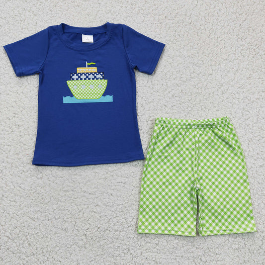 Baby Boys Boats summer shorts sets