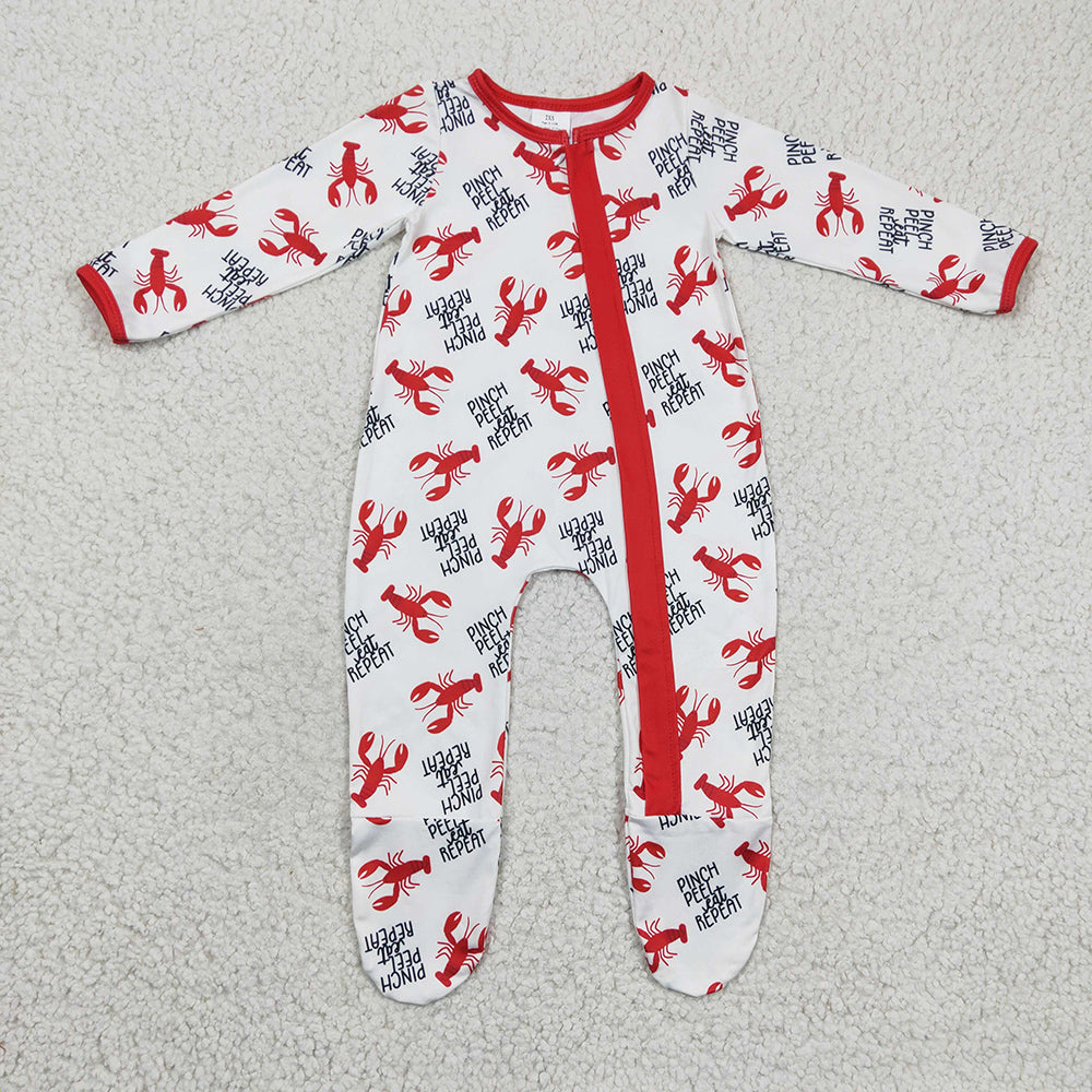 Baby Kids Red Lobster crawfish rompers