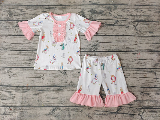 Baby Girls Easter Rabbit Shorts Sets Pajamas