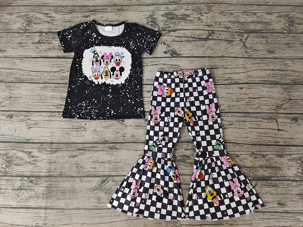 Baby Girls Black Cartoon Mouse Bell Pants Clothes Sets