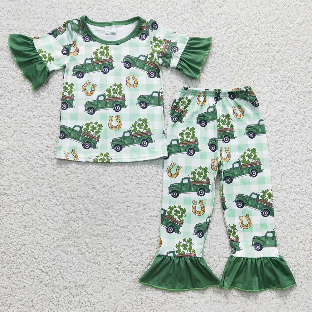 Baby Girls St Patrick Day Pajamas Pants clothes sets