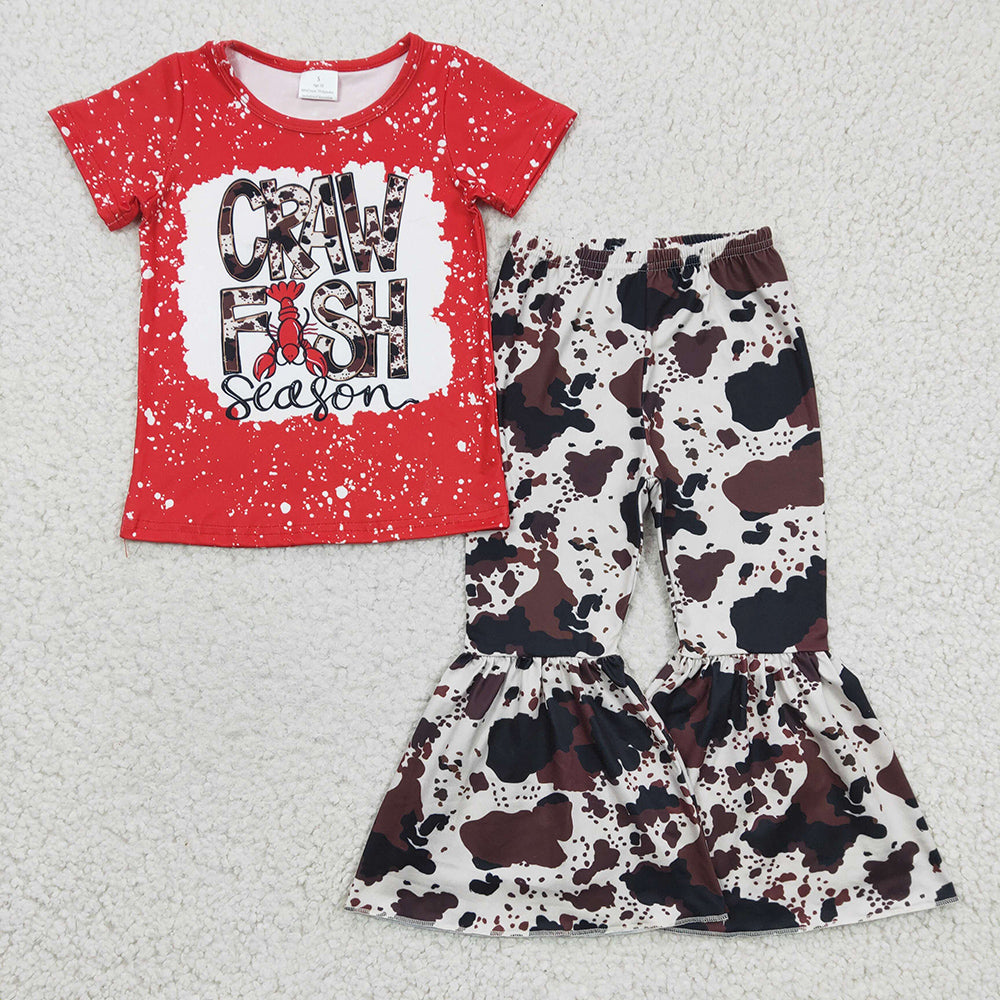 Baby Girls Crawfish Red Leopard Pants sets