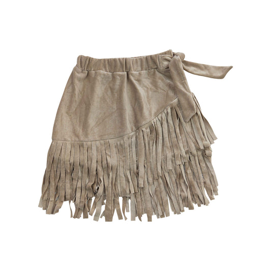 Baby Girls Thick fabric Light Brown Tassel Ruffle Skirts