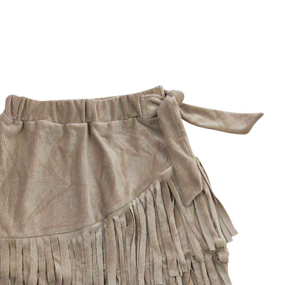 Baby Girls Thick fabric Light Brown Tassel Ruffle Skirts