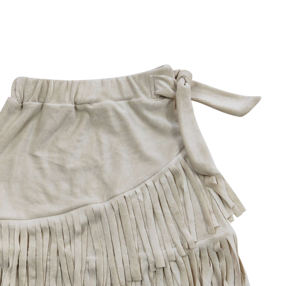 Baby Girls Thick fabric Light Grey Tassel Ruffle Skirts